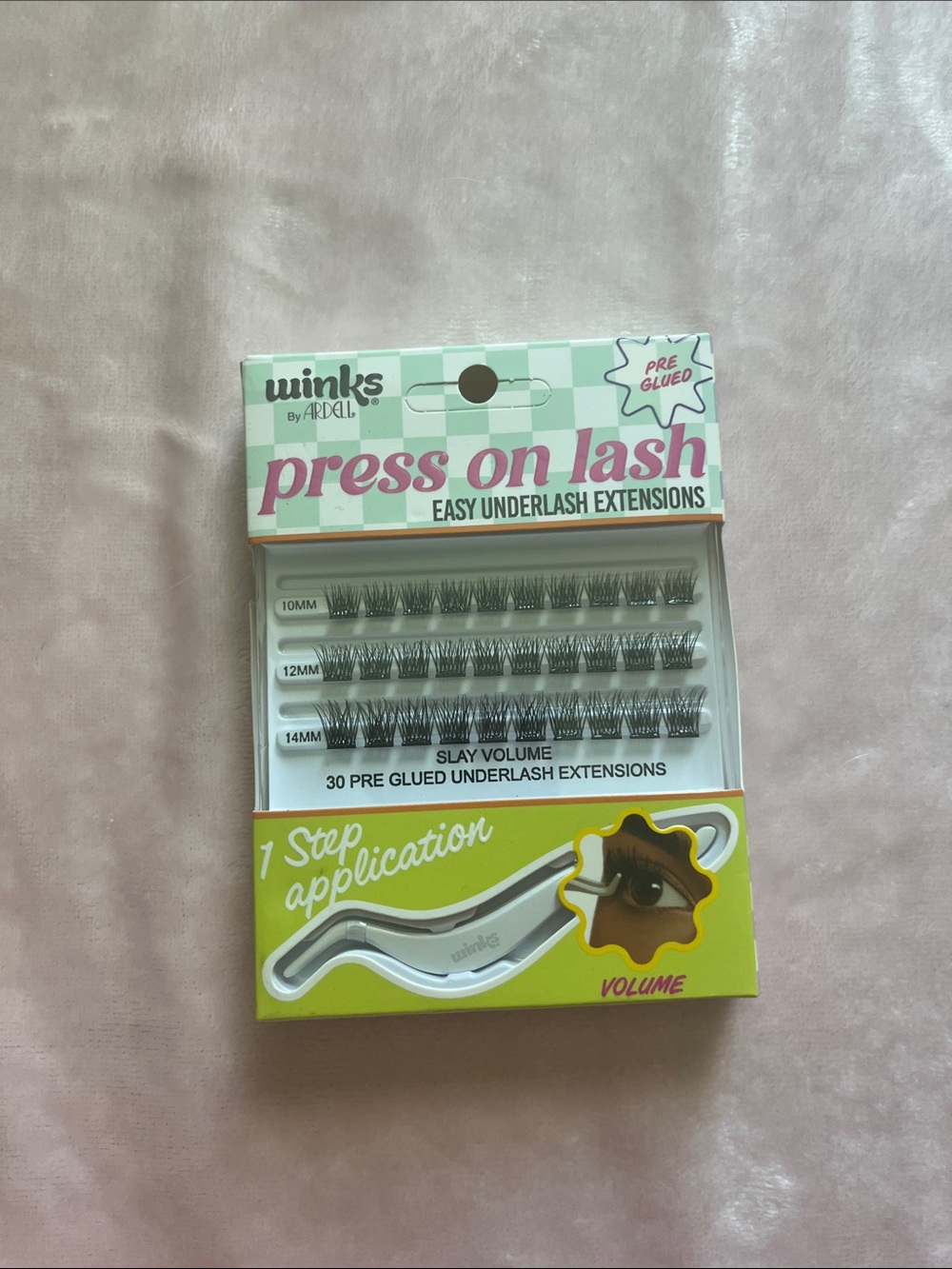 Ardell Press On Lash Underlash Extensions - Mint Green & Yellow Packaging